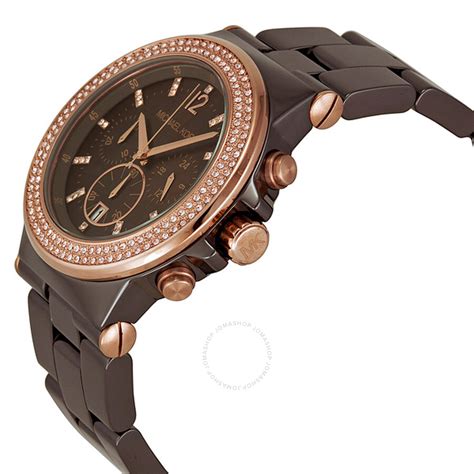 brown ceramic michael kors watch|Michael Kors glitz watch.